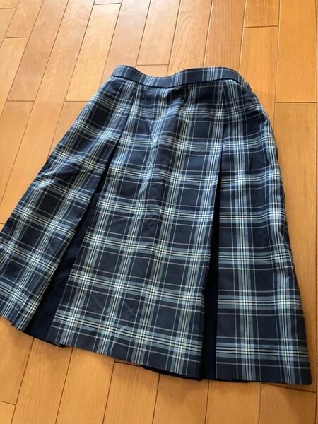値下げ★ELLE★エル★チェック★スカート★ネイビー★制服風★訳あり★
