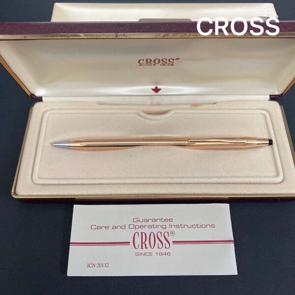CROSS 14KT. GOLD FILLED BALL PEN 箱 保証書付き クロス ボールペン ゴールド