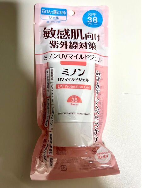 新品 第一三共ヘルスケア ミノンUVマイルドジェル SPF38 PA+++ 紫外線 UVカット UVジェル 日焼け止め敏感肌70g