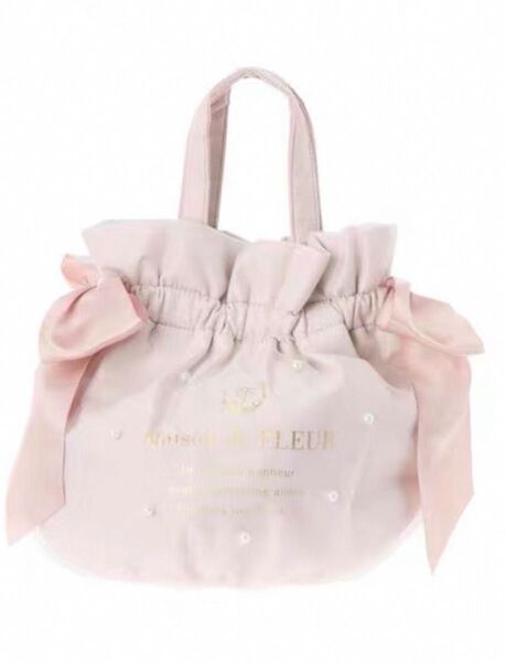 新品 Maison de FLEUR メゾンドフルール トートバッグ ピンク リボン付