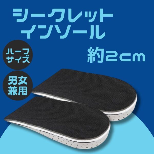 シークレット インソール 2cm 中敷き 革靴 スニーカー 衝撃吸収 男女兼用 サイズ調整可 通気性 身長アップ フリーサイズ