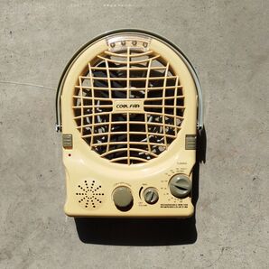 COOL FAR ミニ扇風機 ラジオ ライト レトロ ベージュ