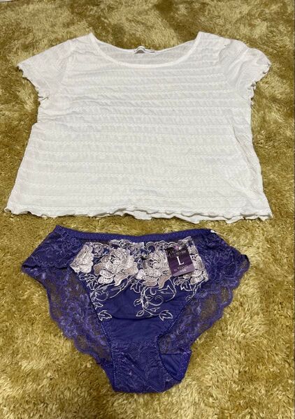 E hyphen WORLD gallery PEACE カットソー&下着レースショーツセット
