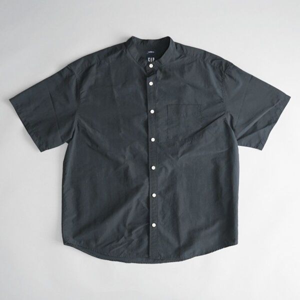 GAP ギャップ THE BIG SHIRT ナイロン バンドカラー 半袖シャツ M