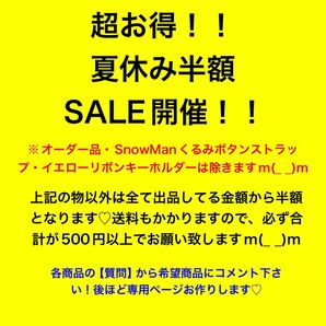 夏休み!!半額セール!!ヘアゴム☆ストラップ☆キーホルダー☆犬☆鳥☆猫☆推し活☆SnowMan☆timelesz☆プリキュア