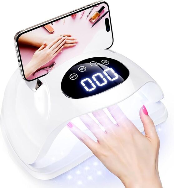 ジェルネイル ライト ネイルライト 速乾 優しい白色光 LED+UVライト タッチパネル スマホスタンド 底板取り外し可 1170