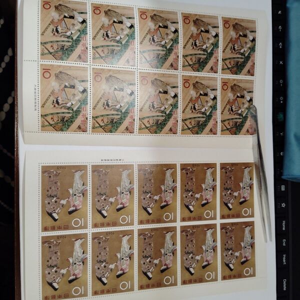 美品 切手趣味週間 1963 千姫 1964 宿木 未使用 切手シート 2 シート 記念切手