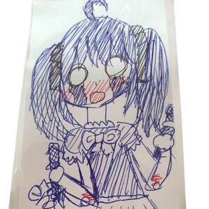 【サイン入り直筆イラスト1枚】地雷系 推し活チュー女の子 手描きアート ena作