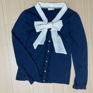 アクシーズファム axesfemme ネイビー 長袖 トップス リボン