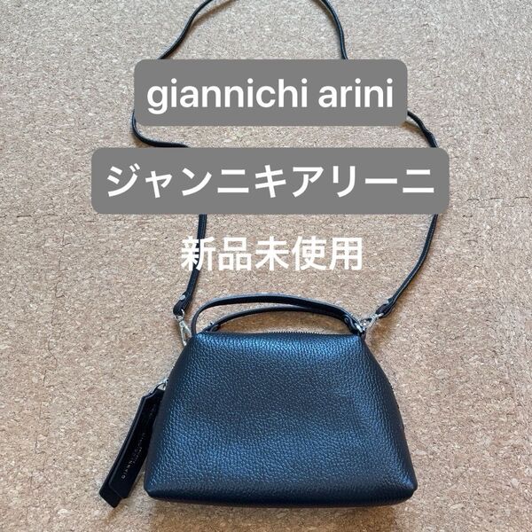【ジャンニキアリーニ】【giannichi arini】ショルダーバッグ ハンドバッグ 2WAY 黒 ブラック 肩掛け 斜め掛け