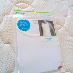 ユニクロ エアリズム メッシュタンクトップ ホワイト L MEN 新品