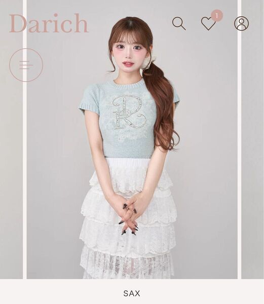 Darich DRビジューフラワーニットトップス