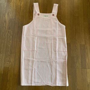 SECOND CLUB エプロン ピンク ストライプ