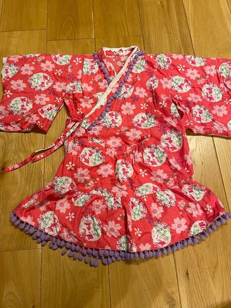 浴衣 女の子 上下セット 甚平 90 95 100
