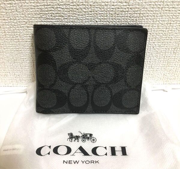 COACH F74993 二つ折り財布 メンズ シグネチャー PVCレザー