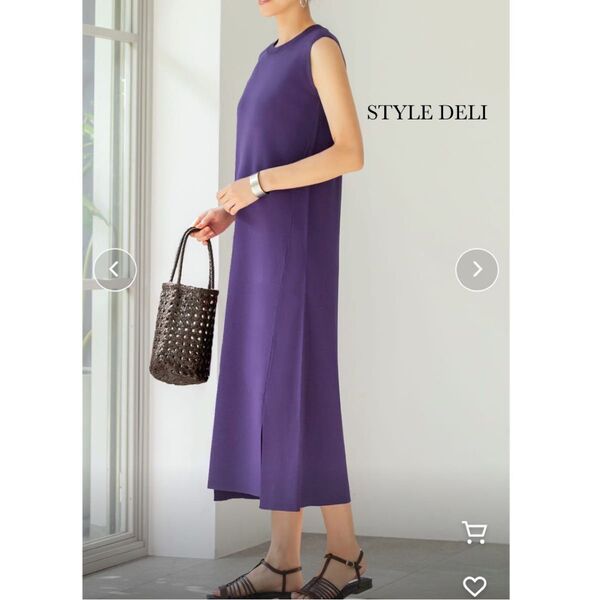 STYLE DELI サマーニット ノースリーブロング丈ワンピース パープル