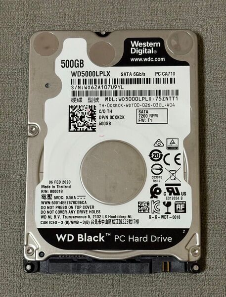 【注意判定】2.5インチ 500GB Western Digital WD5000LPLX SATA 中古品 (A)