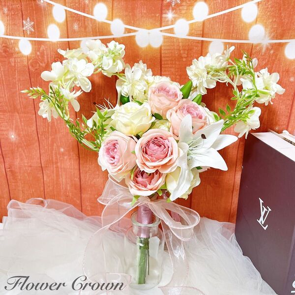 カラー変更可 ハートブーケ クラッチブーケ 結婚式 ウエディングブーケ 造花 アーティフィシャルフラワーブーケ 前撮り