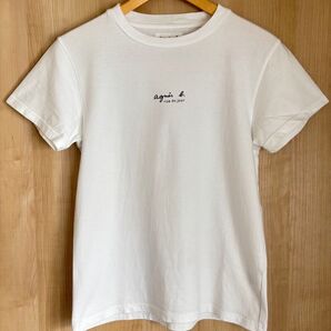 agnes b. アダムエロペ別注ロゴプリントTシャツ 白 Mアニエスベー