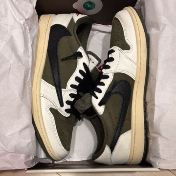 Travis Scott × Nike Air Jordan 1 Low OG "Medium Olive" 27cm