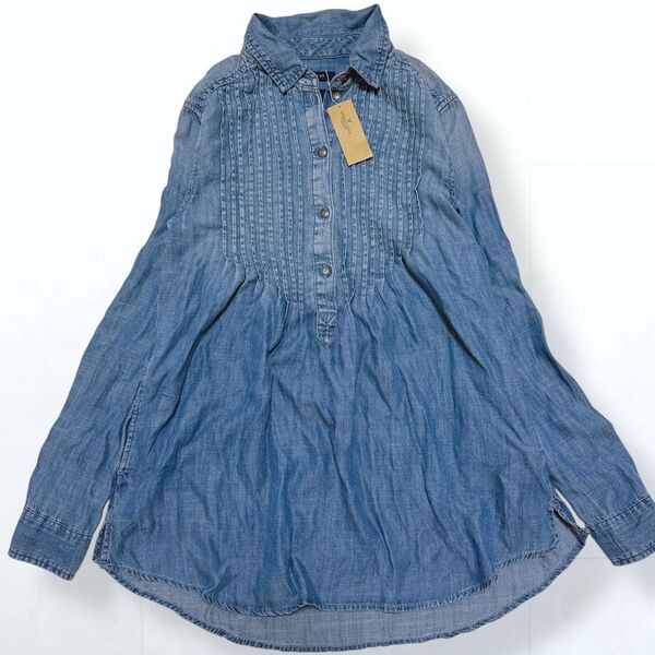【新品】AMERICAN EAGLE ピンタック リヨセル デニムシャツ