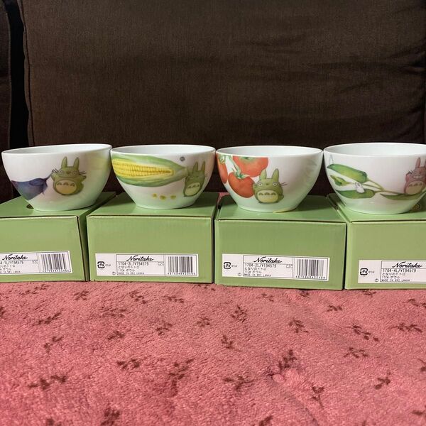 ノリタケ Noritake となりのトトロ 野菜 イラスト 飯碗 4個セット