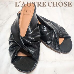!!タイムセール!!【未使用】L'AUTRE CHOSE サンダル フラット エナメル ブラック