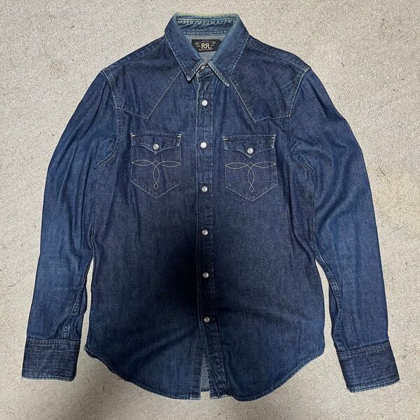 RRL インディゴ バッファロー ウエスタン シャツ デニムシャツ S