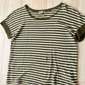 マーガレットハウエル リネン100% ボーダー サマーニット プルオーバー トップス Tシャツ カットソー 日本製 春夏 麻