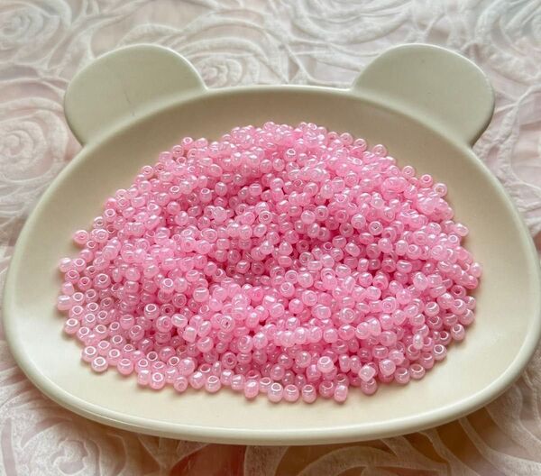 ガラスビーズシードビーズ ミニビーズ 4mm ピンク 100g
