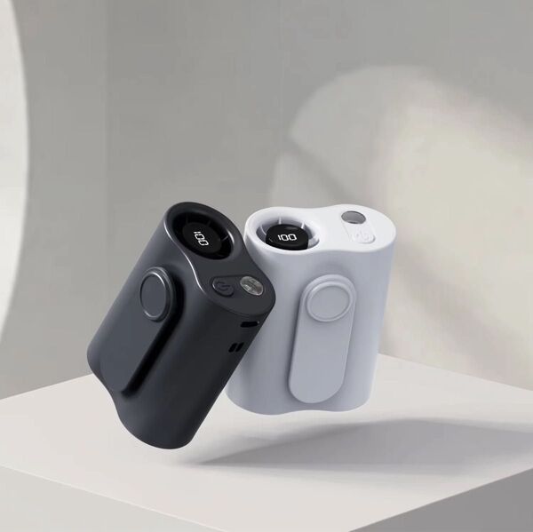 ホワイト 腰掛け扇風機 ウエストファン軽量 3000mAh 懐中電灯機能 5段階風量調 ベルトファン