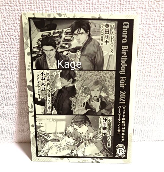 Chara キャラ バースデーフェア 特典 小冊子B 文庫 DEADLOCK 鏡よ鏡、毒リンゴを食べたのは誰?小説家先生の犬と春