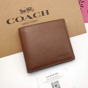 新品 COACH 折り財布 メンズ 人気の小銭入れ付き