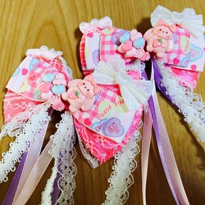 427 ヘアゴム ハンドメイド ピンク うさぎ