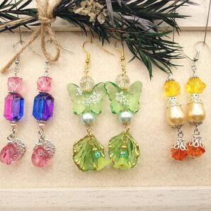 【①】ハンドメイドピアス 3点SET(イヤリング変更可)