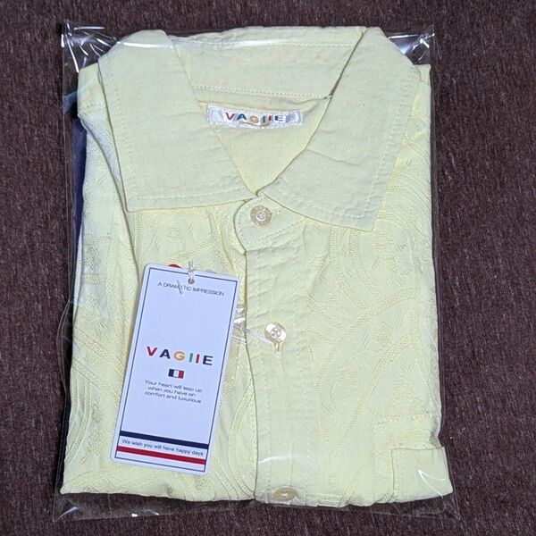 【VAGIIE】 バジエ 半袖シャツ ライトイエロー 新品 46(M)