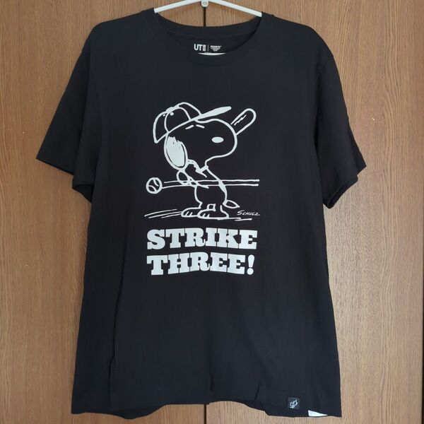 【UNIQLO】 ユニクロ UT ピーナッツ スヌーピー コラボ 半袖 Tシャツ ブラック M