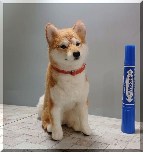 羊毛フェルト 犬 柴犬 犬フィギュア