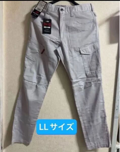 新品 未使用LLサイズ XL ウエスト 86cm シルバー グレー 作業ズボン ワークパンツ 作業着下