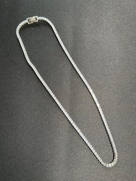 シルバーテニスチェーンネックレス 50cm 石幅3mm