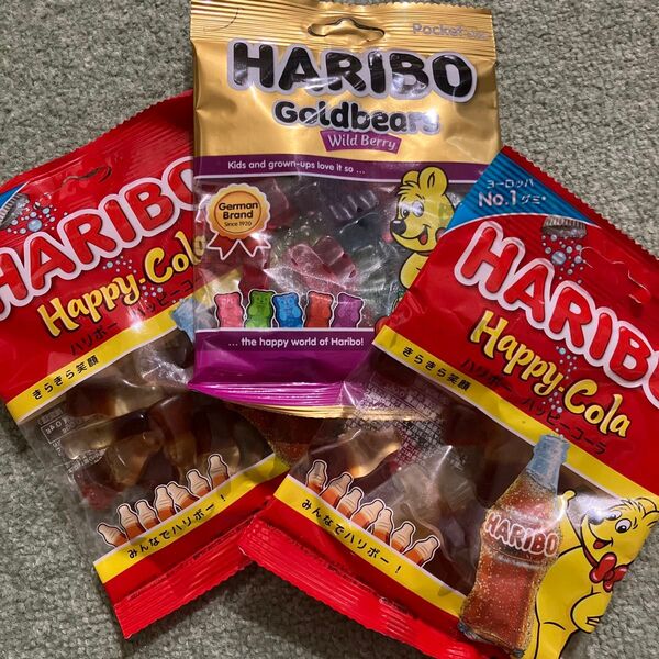 ハリボー ハッピーコーラ2袋 ミックスベリー1袋 80g グミ お菓子 ポイント消化