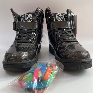 22cm*黒*フォログラム*CHEER*ダンスシューズ*ハイカットスニーカー*男女兼用