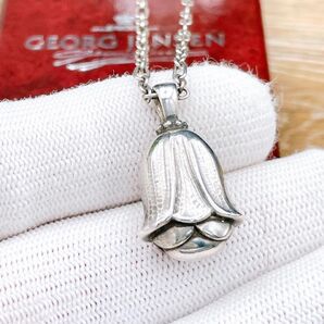 ◇ジョージジェンセン◇GEORG JENSEN 2007年 イヤー ネックレス ヘリテージ コレクション Ag925 フラワー 花