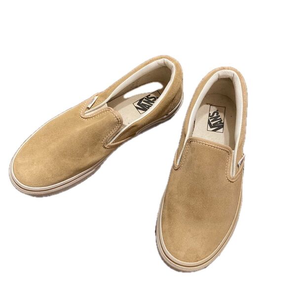 ★VANS バンズ スリッポン スニーカー 靴 シューズ ベージュ キャメル スエード 26.5cm V98SCL