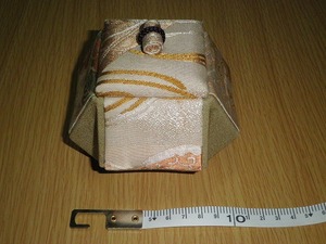 * decoration box kimono ground hand made floral print cream handmade old clothes 