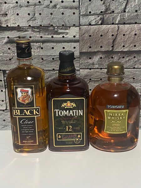 ウイスキー3本セット BLACK Clear TOMATIN12年 NIKKA ウイスキー