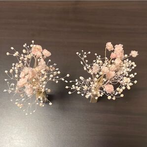 【ハンドメイド】ピンクのプリザーブドフラワーピアス