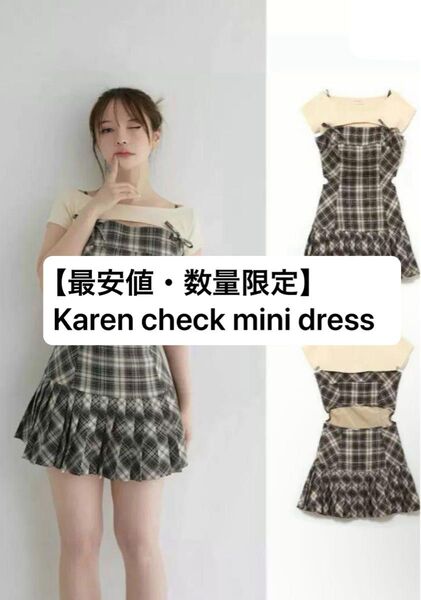 andmary Karen check mini dress S M