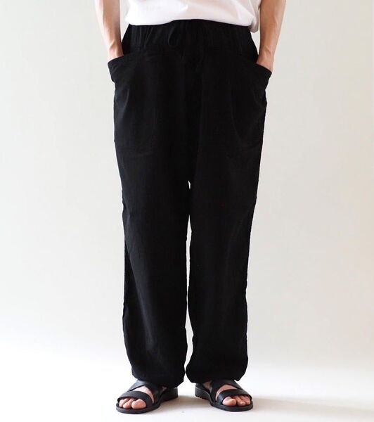 COMOLI オックス ドローストリング パンツ Black 1 コモリ
