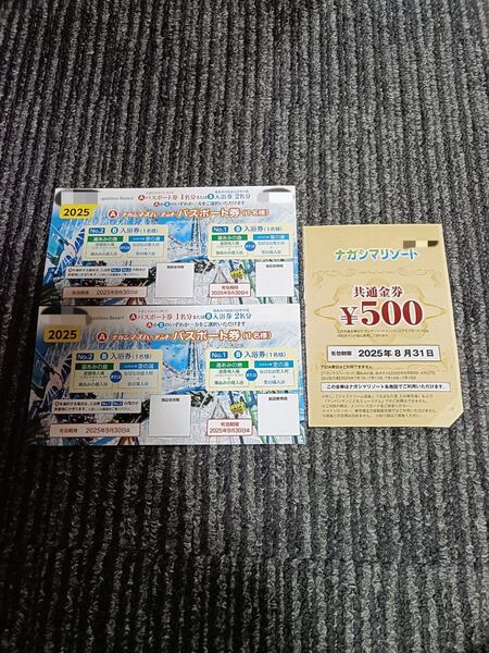 ナガシマスパーランド パスポート券2枚、おまけ付
